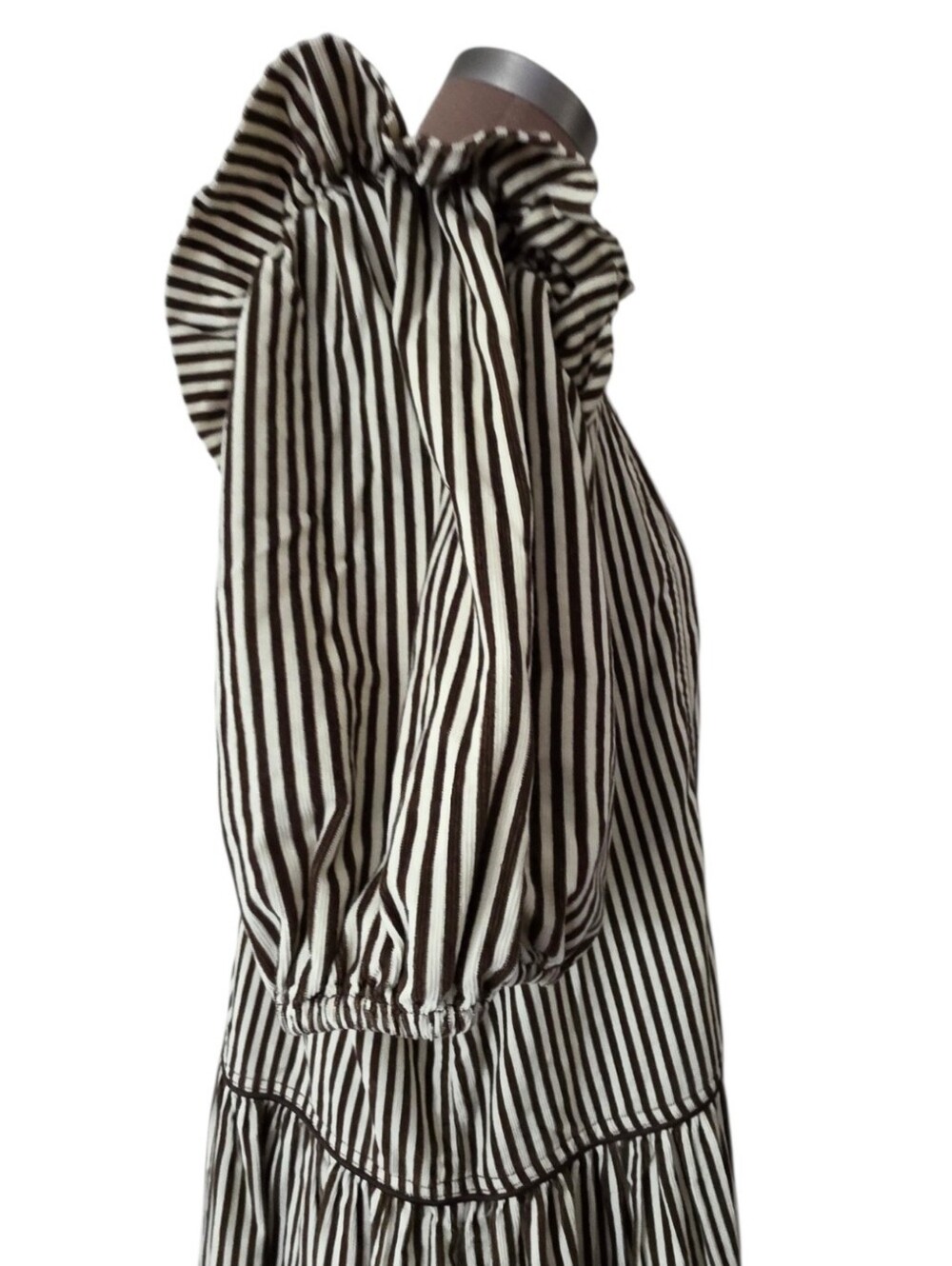 Free People Collier Cord Midi Dress – Brown Stripe Size Large - Picture 4 of 15